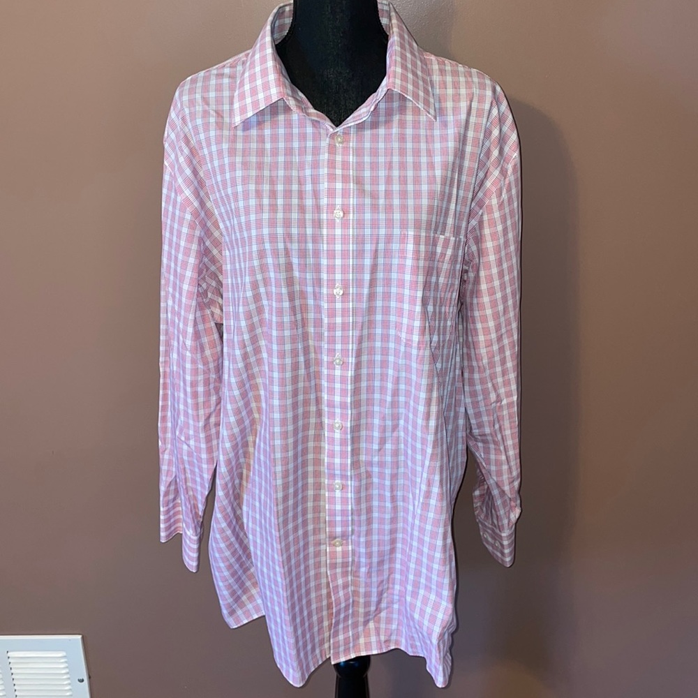NWOT! Stafford Mens Long-Sleeved Dress Shirt 18 34/35